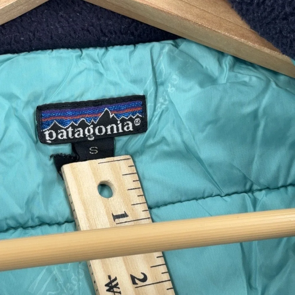 Vintage Patagonia Vest Mens Small‎ Blue Purple Teal Puffy Outdoor Zip Retro 90s